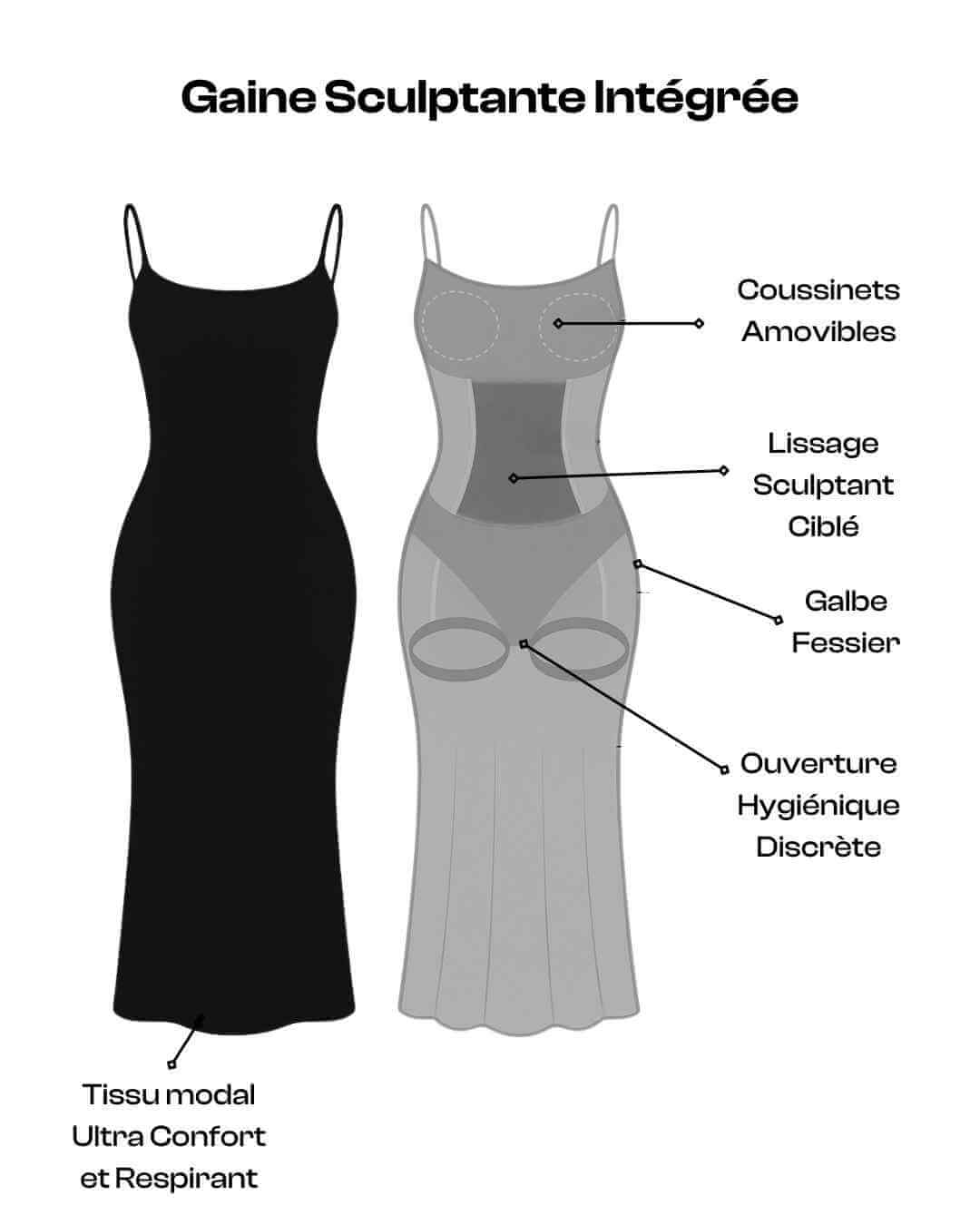 Magic™ Robe Sculptante Bretelles – Silhouette Lissée & Confort