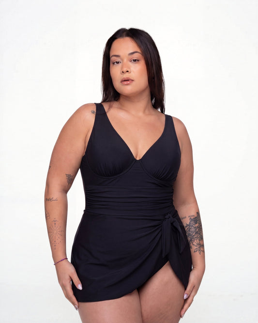 WaveLift™ – Maillot de Bain Sculptant Jupe Intégrée