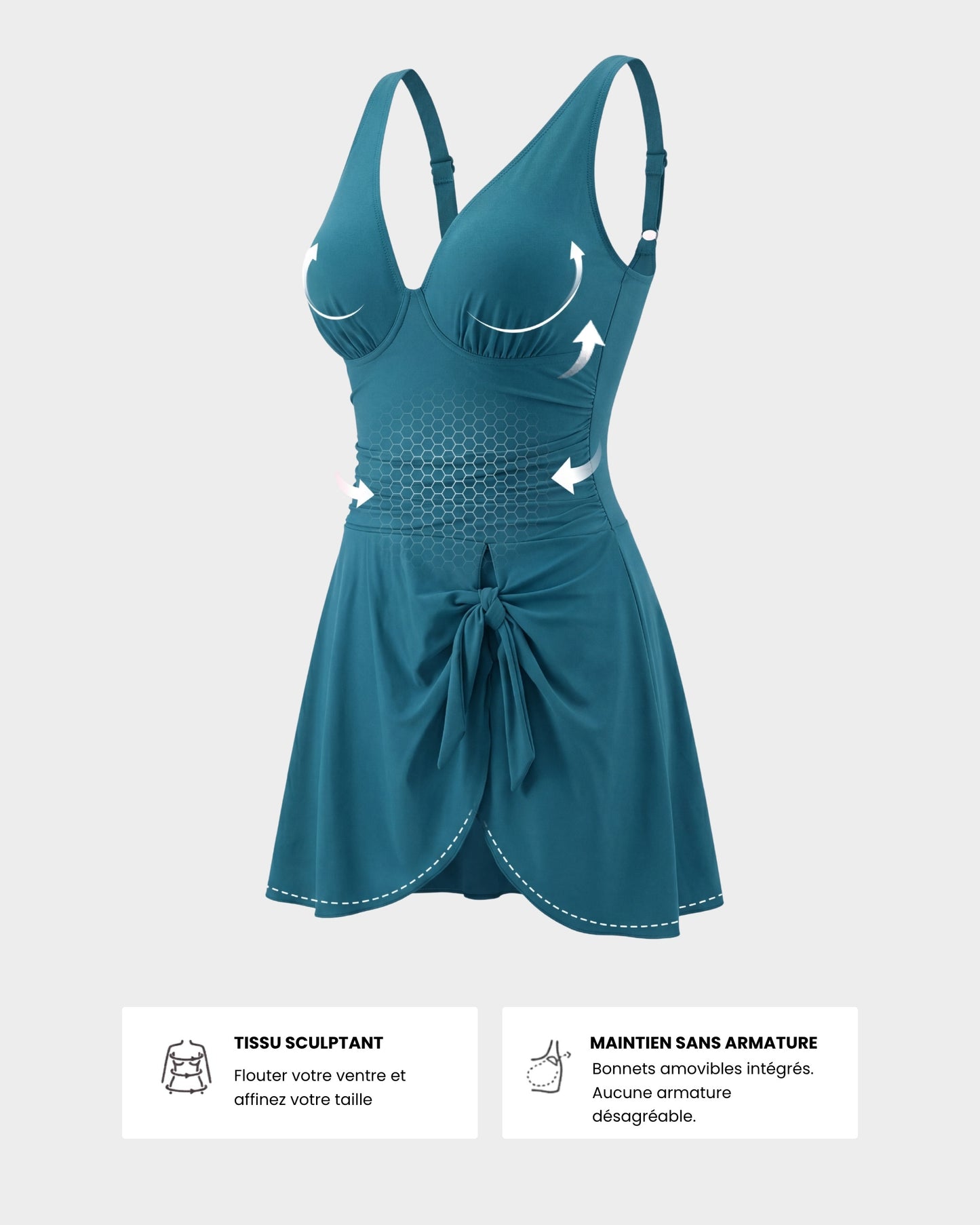 WaveLift™ – Maillot de Bain Sculptant Jupe Intégrée